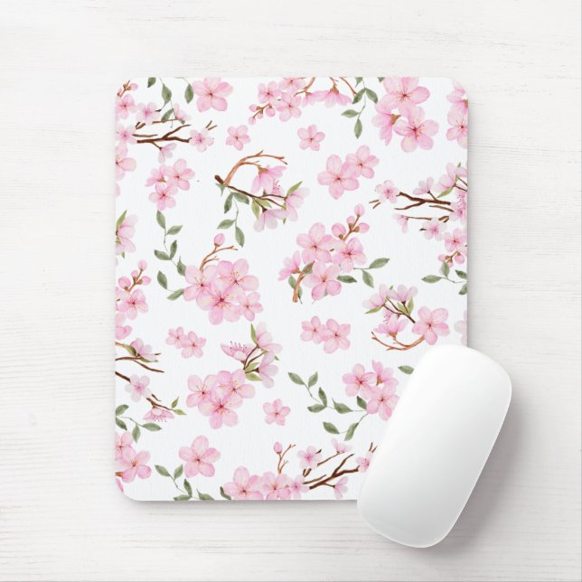 Cherry Blossom Bloom Mouse Mat (With Mouse)
