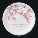 Cherry Blossom Bloom  Paper Plate<br><div class="desc">Cherry Blossom bloom themed paper plates,  in a minimal and elegant style.</div>