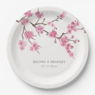 Cherry Blossom Bloom  Paper Plate