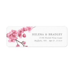 Cherry Blossom Bloom   Wedding Return Address