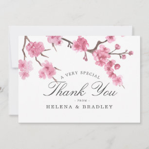Cherry Blossom Bloom   Wedding Thank You Card