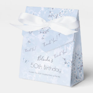 Cherry Blossom Blue Birthday Thank You Favour Box
