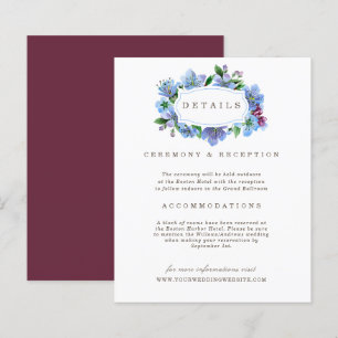 Cherry Blossom Blue Elegant budget Wedding Details