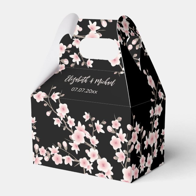 Cherry Blossom Blush Pink | Thank You Favour Box (Front Side)