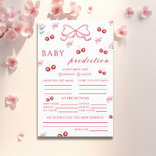 Cherry Blossom Bow Baby Predictions & Wishes Flyer