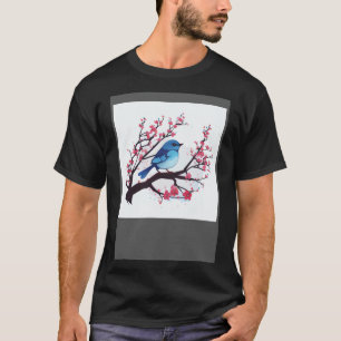 Cherry Blossom Branch and Eastern Blue Bird for sp T-Shirt