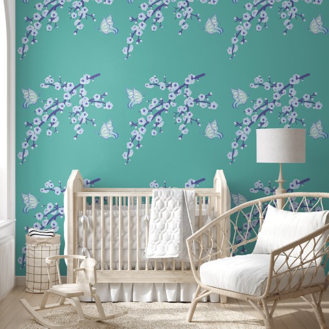 Cherry Blossom - Branch Butterfly 10a Wallpaper (Kids)