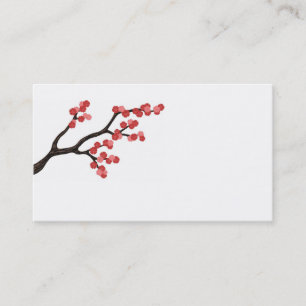 Cherry Blossom branch design in pink business card