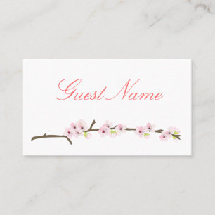Cherry Blossom Branch Place Card (White)