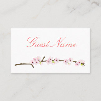 Cherry Blossom Branch Place Card (White)