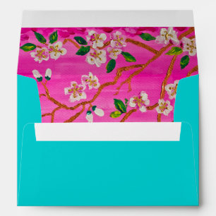 Cherry Blossom Branch Sakura Water Ripple Painting Envelope