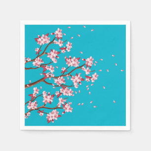 Cherry Blossom Branches Custom Paper Napkins