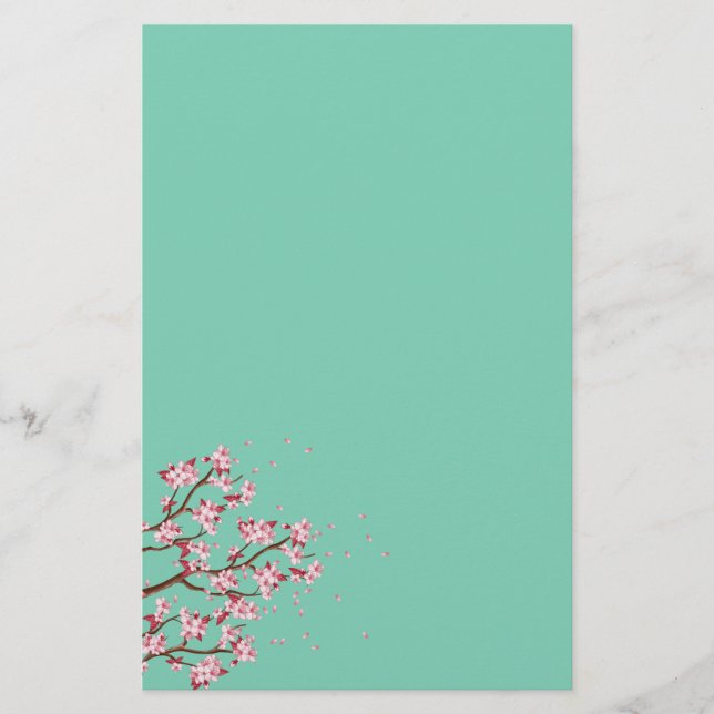 Cherry Blossom Branches Stationery (Front)
