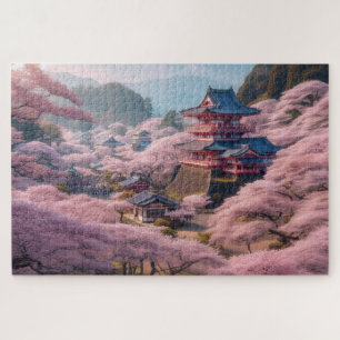 Cherry Blossom - Breathtaking Scenic Landscape Jigsaw Puzzle