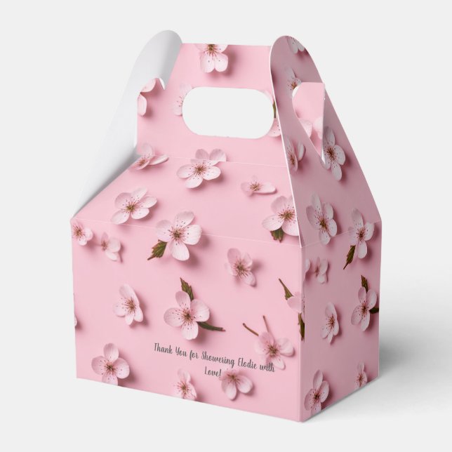 Cherry Blossom Bridal Shower Favour Box (Front Side)