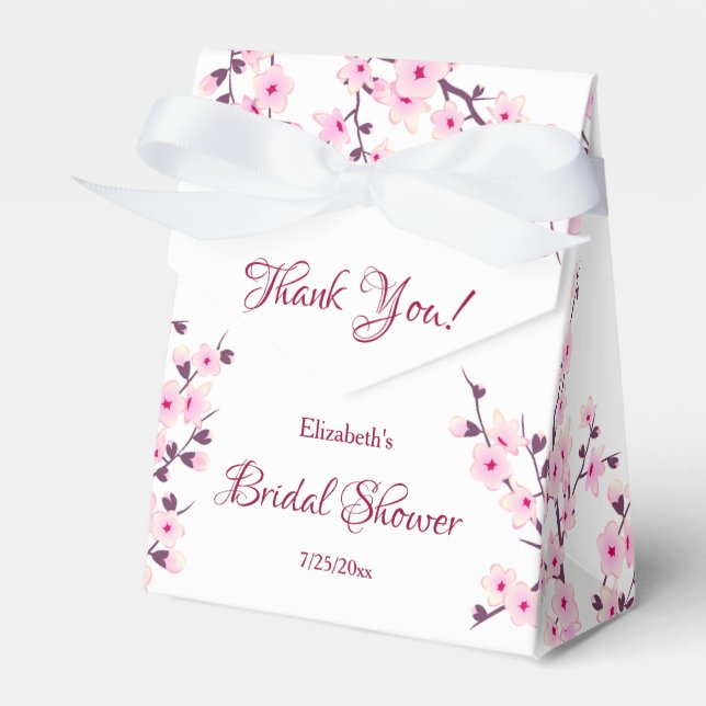 Cherry Blossom Bridal Shower Favour Box (Front Side)