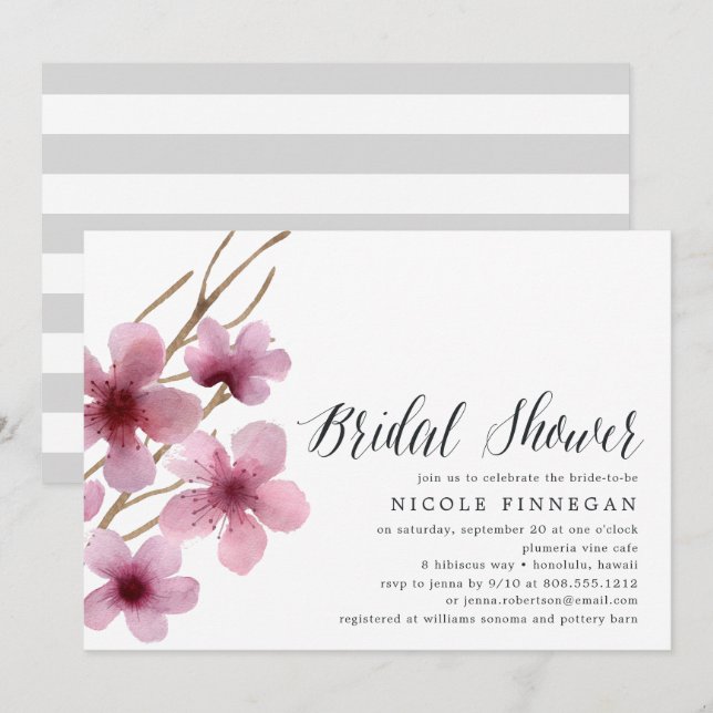 Cherry Blossom | Bridal Shower Invitation (Front/Back)