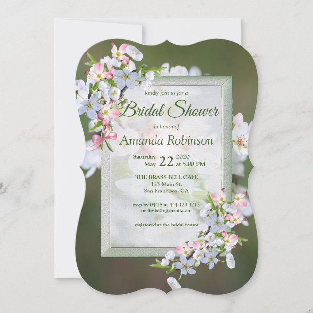 Cherry Blossom Bridal Shower Invitation (Front)