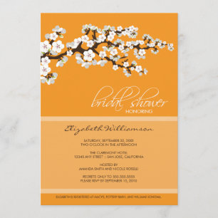 Cherry Blossom Bridal Shower Invitation (orange)