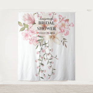 Cherry Blossom Bridal Shower Photo Booth Backdrop Tapestry
