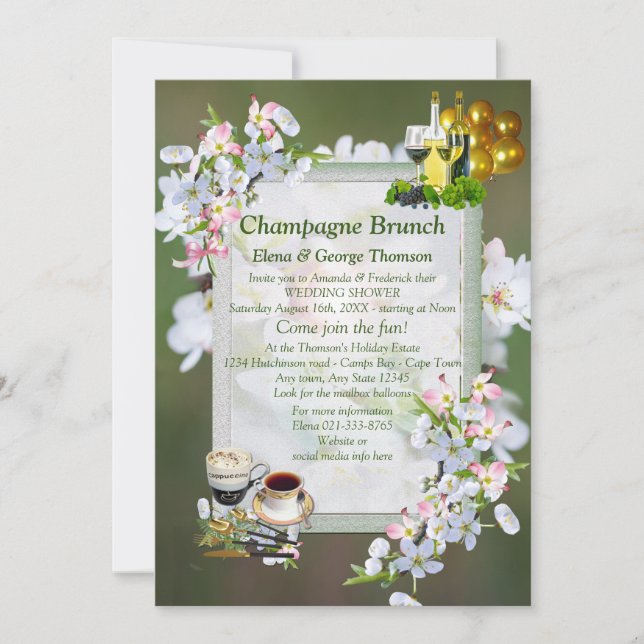 Cherry Blossom Brunch Announcements (Front)