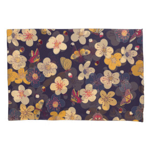 Cherry Blossom Butterfly Asian Print Pillowcase
