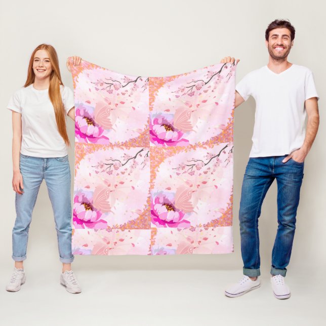 Cherry Blossom Butterfly Blanket (In Situ)