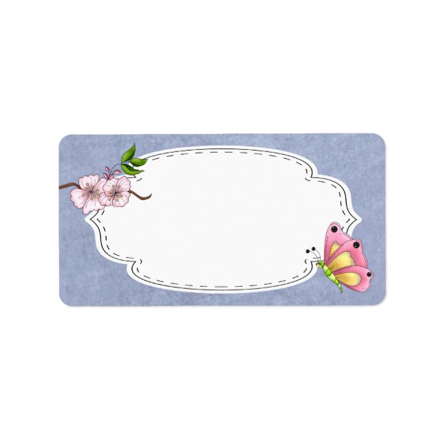 Cherry Blossom Butterfly Label (Front)