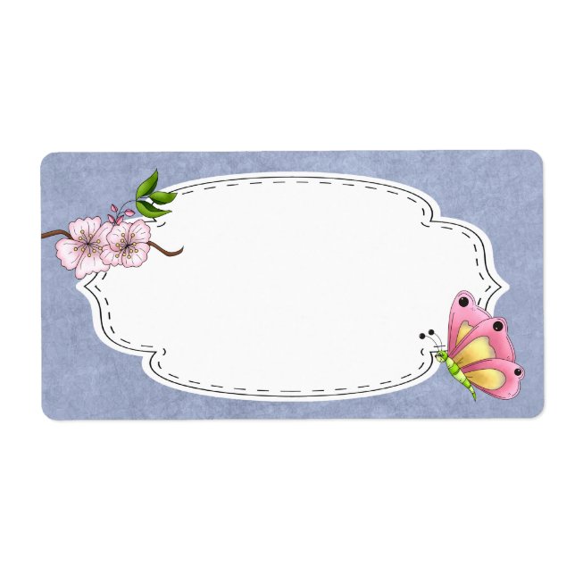 Cherry Blossom Butterfly Label (Front)