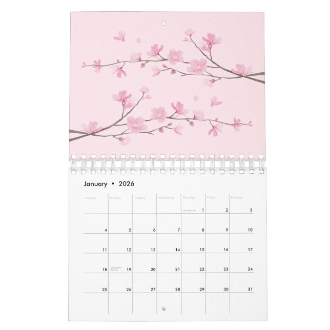 Cherry Blossom Calendar (Jan 2026)