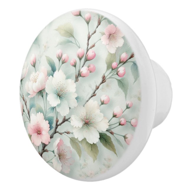 Cherry Blossom Ceramic Knob (Right)