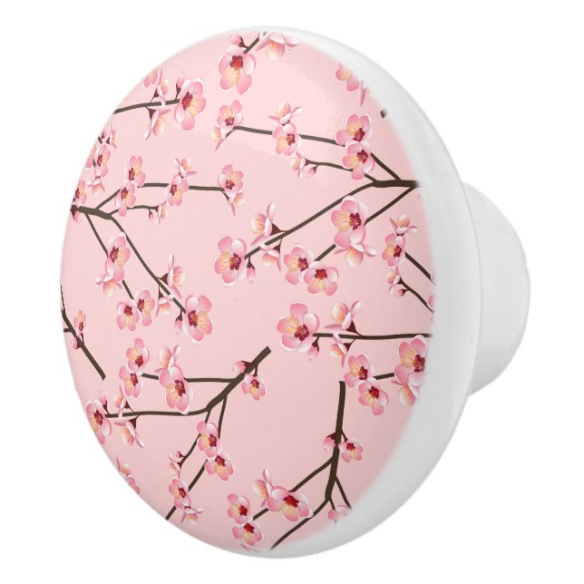 Cherry Blossom Ceramic Knob (Right)