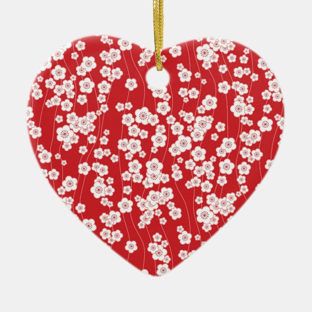 Cherry Blossom Ceramic Tree Decoration (Front)