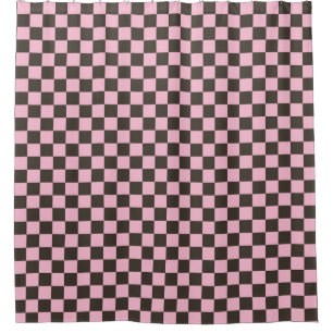 Cherry blossom chequered board pattern shower curtain