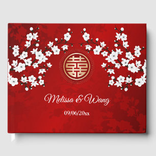 Cherry Blossom Chinese Wedding Guest Book