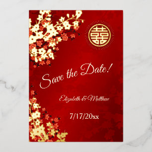Cherry Blossom Chinese Wedding Save The Date