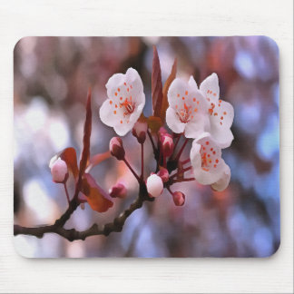 Cherry Blossom Cluster With A Pink and Blue  Mouse Mat