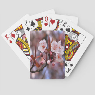 Cherry Blossom Cluster With A Pink and Blue Playing Cards