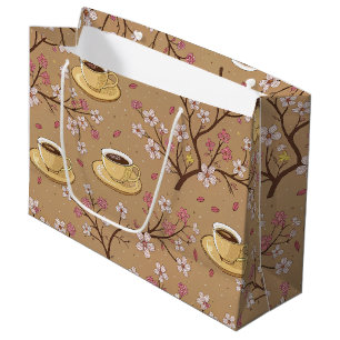 Cherry Blossom Coffee Cosy Pattern (1) Large Gift Bag