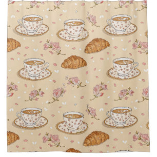Cherry Blossom Coffee Cosy Pattern (2) Shower Curtain