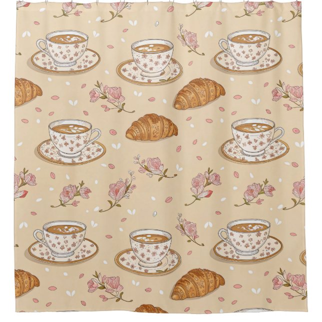 Cherry Blossom Coffee Cosy Pattern (2) Shower Curtain (Front)