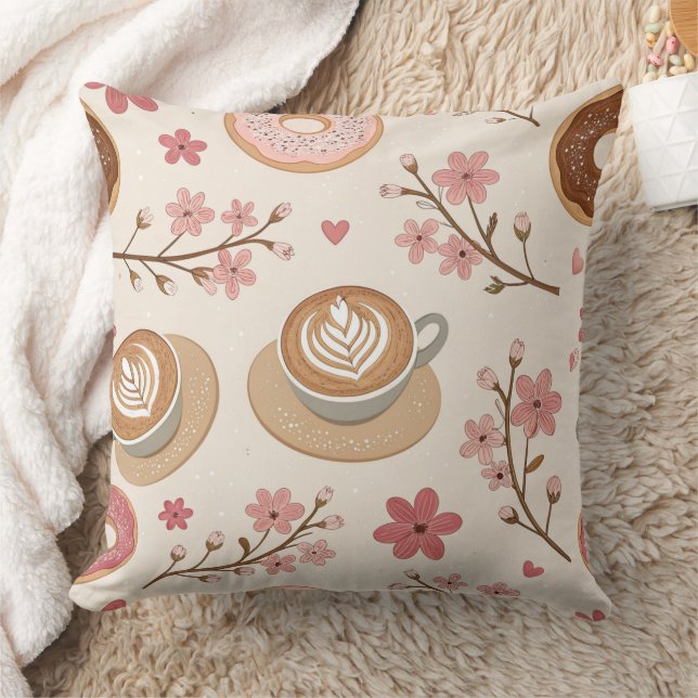 Cherry Blossom Coffee Cosy Pattern (3) Cushion (Blanket)