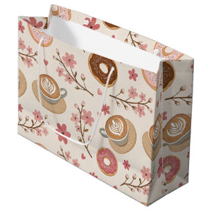 Cherry Blossom Coffee Cosy Pattern (3) Large Gift Bag