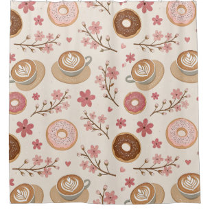 Cherry Blossom Coffee Cosy Pattern (3) Shower Curtain