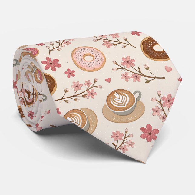 Cherry Blossom Coffee Cosy Pattern (3) Tie (Rolled)