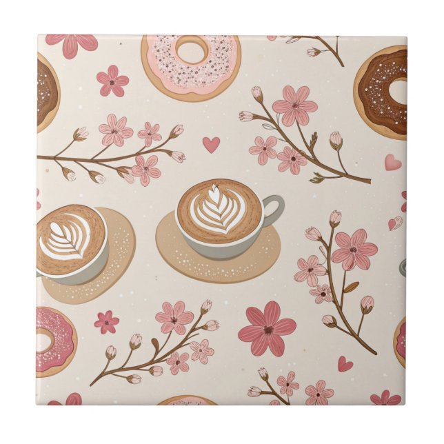 Cherry Blossom Coffee Cosy Pattern (3) Tile (Front)