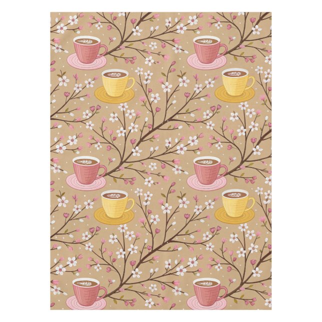 Cherry Blossom Coffee Cosy Pattern (4) Tablecloth (Front)