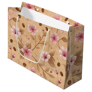 Cherry Blossom Coffee Cosy Pattern (5) Large Gift Bag
