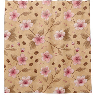Cherry Blossom Coffee Cosy Pattern (5) Shower Curtain