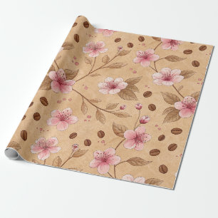Cherry Blossom Coffee Cosy Pattern (5) Wrapping Paper